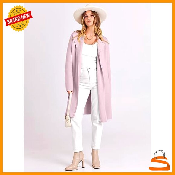 Oversized Knit Cardigan Lapel Trench Coatigan Chic Elegant Fall Casual Wear - Picture 6 of 7